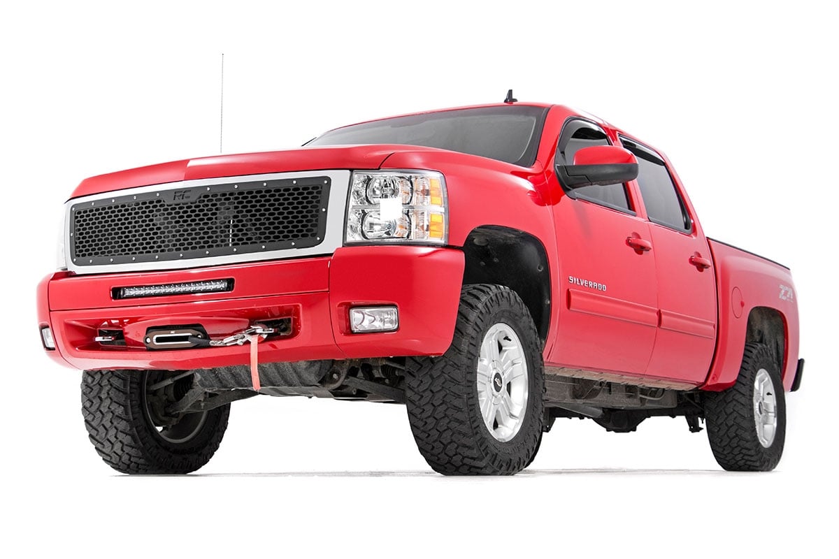 Chevrolet Silverado 1500 Mesh Grille - Rough Country - With Stainless Steel Hardware - Black - '07-'13